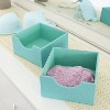 Household Essentials Set of 2 Square Drawer Trays Seafoam: Stackable Decorative Storage Boxes, 6x6x3, Spot Clean - 2 of 4