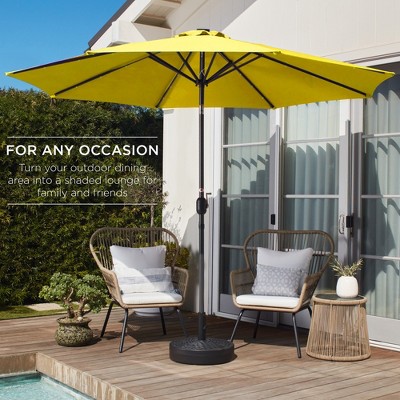 10ft Yellow Steel Market Patio Umbrella with Crank and Tilt