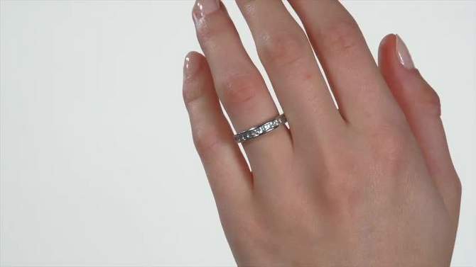 3/4 CT. T.W. Created White Sapphire Eternity Ring in Sterling Silver, 2 of 5, play video