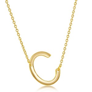 Bella Silver Sterling Silver Sideways Initial 18" Pendant Necklace - Available Colors: Silver, Gold - 1 of 2