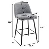 NicBex Swivel Chair with 360 Degree Upholstered Bar Stools Set of 2 with Metal Legs for Kitchen Island and Pub - 3 of 4