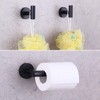 Itopfox Modern Matte Black Bathroom Hardware Set 3 Piece SUS304 Stainless Steel Toilet Paper Holder and 2 Towel Hooks Wall Mounted - 2 of 4