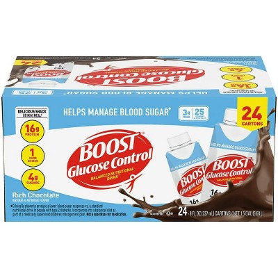 Nestle Boost Glucose Control Nutritional Drink, Chocolate Sensation, 8 fl oz Bottle, 24 Pack