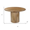 HomeRoots 48" Natural Solid Wood Pedestal Base Round Top Dining Table - 3 of 4