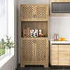 NicBex 70.86 Inch Tall Kitchen Pantry Storage Cabinet with 4 Doors,Built-in Outlet and Microwave Stand for Dining Room,Bathroom,Kitchen,Wood - 2 of 4
