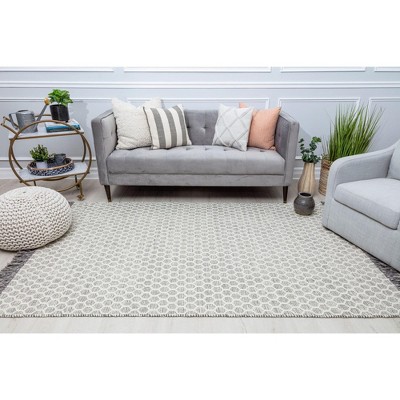 Handcrafted Gray Honeycomb 8' x 10' Wool Area Rug