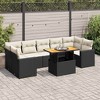 vidaXL Patio Sofa Set with Cushions Modular Outdoor Seating 8 Piece Poly Rattan - Black and Cream with Storage - 2 of 4