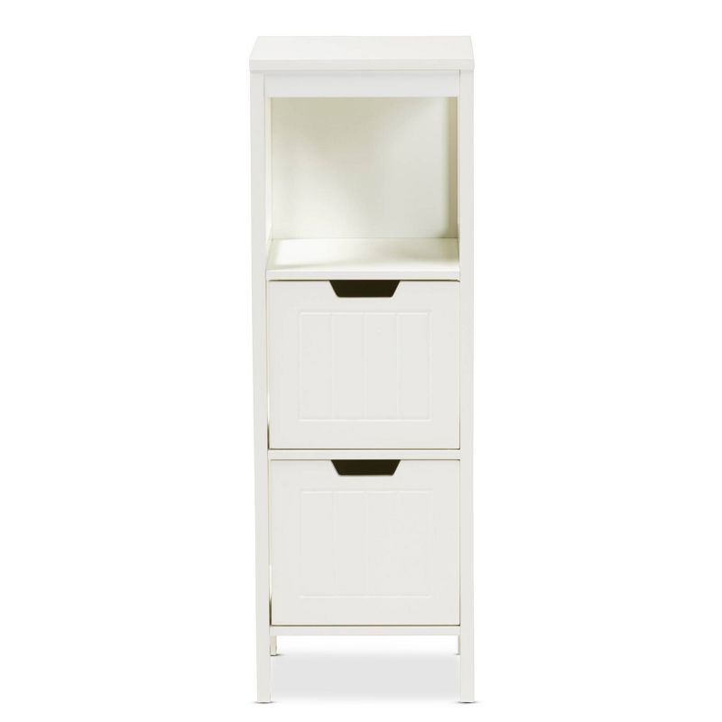 Reuben 2 Drawer Wood Storage Cabinet White - Baxton Studio, 4 of 9
