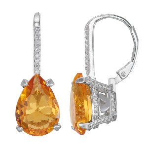 Designs by Gioelli Sterling Silver Simulated Gemstone Leverback Earrings - 1 of 2