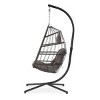 Egg Chair With Stand,Wicker Hanging Patio Egg Chair With UV Resistant Cushion,Outdoor Swing Chair,Egg Chairs For Patio-Cuddlewood - 3 of 4