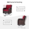 Outdoor Swivel Wicker Glider Patio Chairs with Table Set, 3PCS Outdoor Bistro Set with 4inch Thick Cushions and Coffee Table for Porch, Balcony - 3 of 4