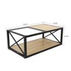 NicBex Industrial 3-Tier End Table with Drawer, Tempered Glass & Metal Frame Side Table, Modern Nightstand for Bedroom, Living Room Small Table - 3 of 4
