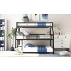 Streamdale Twin XL/Full XL/Queen Triple Bunk Bed With Long And Short Ladder And Full-Length Guardrails Black - 3 of 4