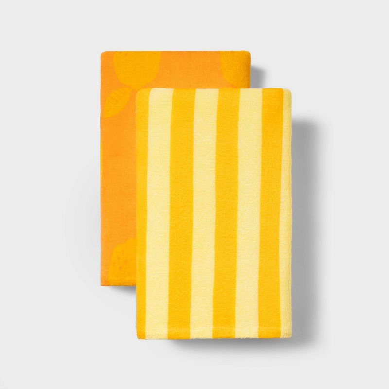 2pk Striped Beach Towels Orange - Sun Squad&#8482;, 3 of 8