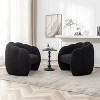 SEYNAR Modern Teddy Upholstered Accent Pumpkin Chair with Openwork Design Set of 2 - 2 of 4