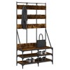 vidaXL Clothes Rack with Shoe Storage Smoked Oak 39.4"x15.7"x72.4" - 3 of 4