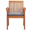 vidaXL Dining Chair Set of 2 Brown frame, Dark grey cushion - 3 of 4
