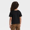 Toddler Girls' Halloween Boxy T-Shirt - Cat & Jack™ Black - 3 of 4
