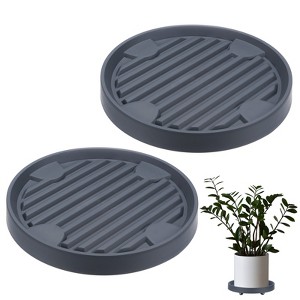 Unique Bargains Indoor Outdoor Durable Rolling Plant Stand with Wheels 2 Pcs - 1 of 4