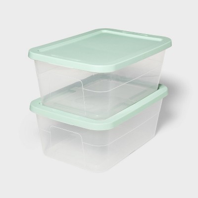 Image of 2pk 15qt Storage Boxes Green - Room Essentials™