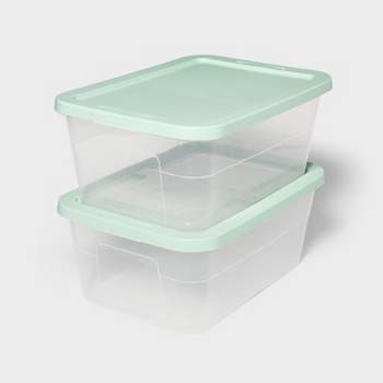 2pk 16qt Storage Boxes Green - Room Essentials™