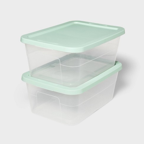 2pk 15qt Storage Boxes Green - Room Essentials™ : Target