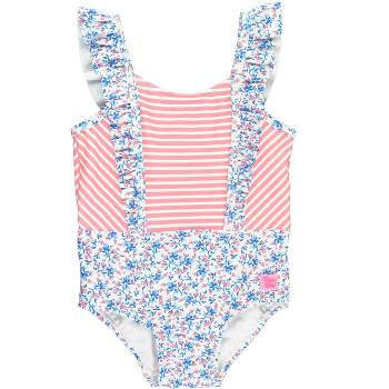 Girls Made For Sunny Days Puff Sleeve One Piece Swimsuit - Mia Belle Girls,  2T/3T