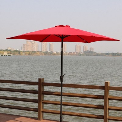 CAVINAS 9 Ft Patio Umbrella with Crank,Outdoor Umbrella with Carry Bag for Garden and Yard,No Base