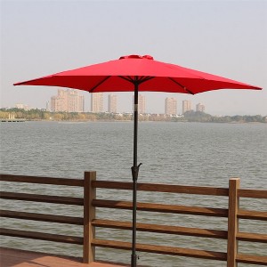 PAGED 8.8FT Patio Umbrella Aluminum Market Umbrella with Tilt, Crank and 42 Pound Square Resin Umbrella Base for Outdoor - 1 of 4