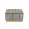 Foot Stool, Button-tufted Footrest Ottoman, Velvet Soft Home Bedroom Stool, Extra Seating For Living Room Bedroom Entryway - 4 of 4