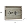 HomeRoots 16" Gray And Black Our Nest Serving Tray With Handles - 3 of 3