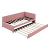 Twin/Full Size Upholstered Daybed Frame with Trundle/2 Storage Drawers, Beige/Gray/Pink/Yellow, 4A -ModernLuxe - image 4 of 4