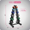 HolaHatha Neoprene Dumbbell Weight Set w/ Storage Rack - 3 of 4