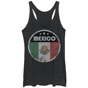 Women's Lost Gods Mexico Flag Circle Racerback Tank Top - 1 of 3