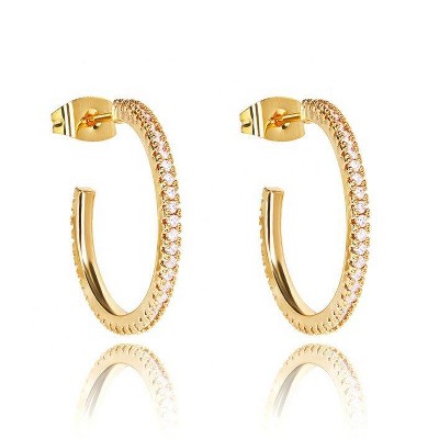 Hollywood Sensation Cubic Zirconia Hoop Earrings