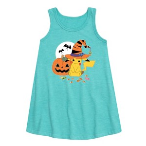 - Pokémon - Witch Pikachu With Candy Graphic Sleeveless Aline Dress - 1 of 3