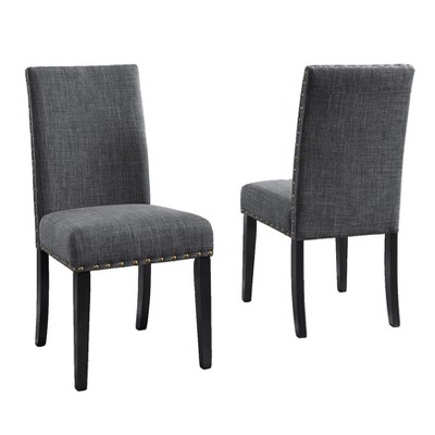 NicBex Upholstered Fabric Dining Chair with Backrest & Nailhead Trim for Kitchen,Dining Chair,Set of 2