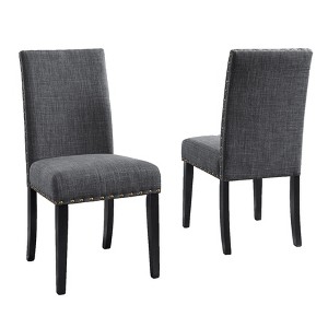 NicBex Upholstered Fabric Dining Chair with Backrest & Nailhead Trim for Kitchen,Dining Chair,Set of 2 - 1 of 4