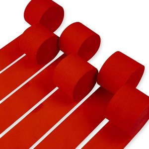 PartyWoo Crepe Paper Streamers Red 6 Rolls 492 ft 1.8 Inch x 82 Ft Roll - 1 of 4