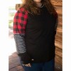 Women's Plaid Stripe Raglan Top - Shirley Stone - 2 of 3