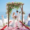 Garden Arch Trellis for Plant Climbing, 85 Inch Wooden Garden Arbor, Wedding Arch for Outdoor Lawn, Patio & Backyard, Easy Assembly - 2 of 4