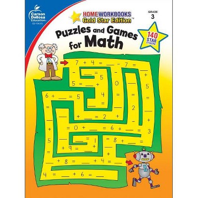 Puzzles and Games for Math, Grade 3 - (Home Workbooks) (Paperback)