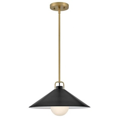 Lark Milo 1 - Light Pendant in  Lacquered Brass/Black