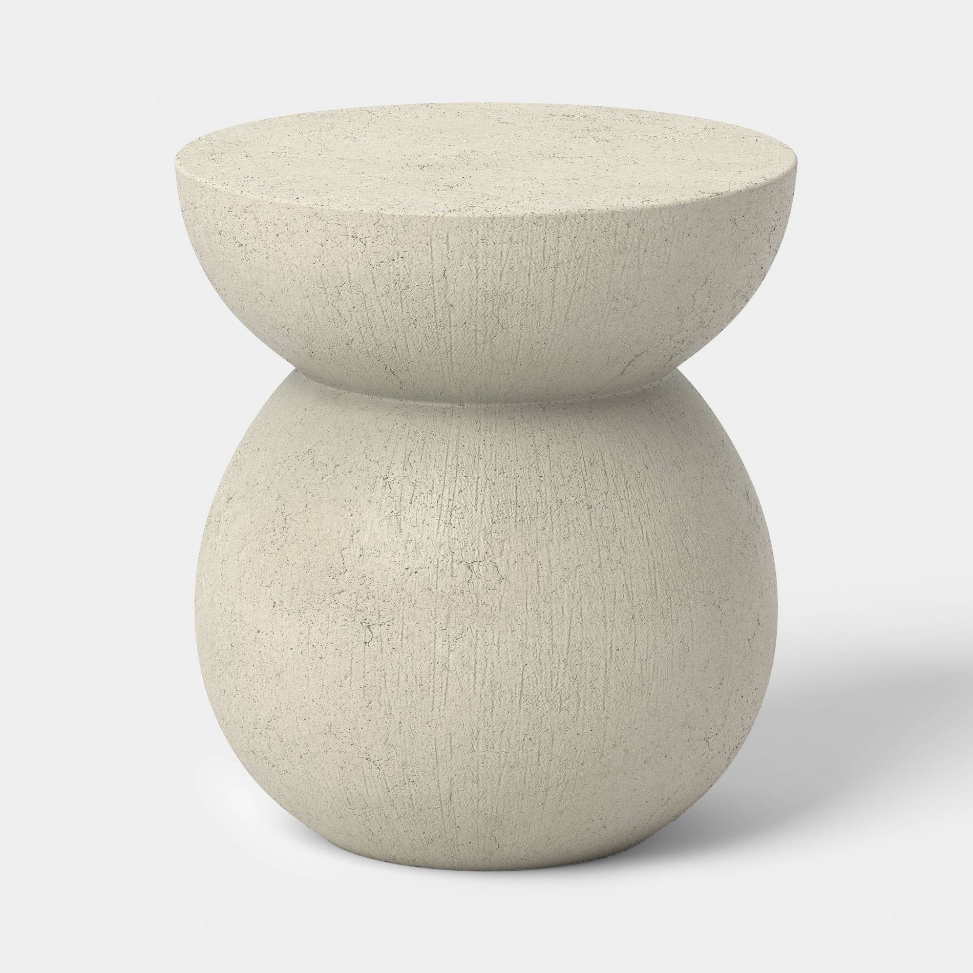 Modern Ceramic Round Patio End Table Cream - Threshold™