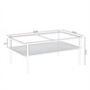 RISOKEYS Rectangle Coffee Table - Tempered Glass Top with Metal Legs, Mid Century 2 Tier Table with Wood Storage Shelf for Living Room - 3 of 4