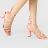 Allegra K Women's Casual Strappy Ankle Straps Lace Up Chunky Heel Sandals - 2 of 4