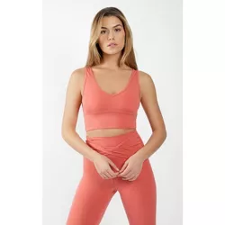 Yogalicious - Lux Reversible Cropped Tank Top - Dusty Cedar - XX Large