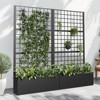 PexFix 71" x 35.4" Tall Wrought Iron Garden Trellis with Planter Box Black Outdoor Plant Support for Climbing Flowers Vines Patio Yard Decor - 2 of 4