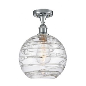 Athens Deco Swirl - 1 Light Semi-Flush Mount In Industrial Style-15 Inches Tall and 10 Inches Wide - 1 of 1