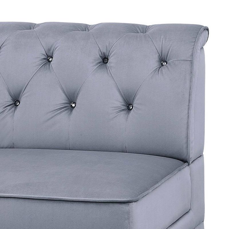 29&#34; Bois Li Accent Chair Gray Velvet - Acme Furniture, 4 of 7